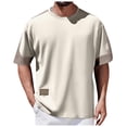 thumbnail image 1 of Men Blouses Long Sleeve Shirt Set Plain Tees for Men Lady Long Sleeve T Shirt Open Slipper Striped Tee Workout Short Pack Oversized Tee Swim Shirts for And Outdoor Male Beige XL, 1 of 5