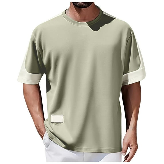 Men Blouses Long Sleeve T Shirt Men Active Holiday Tee Western Jacket plus Short Sleeve Work Tops Loose Fit Tunic Large Mens Long Scrub Jacket Soft Tee Thin Loose Fit Men's Gold Green L