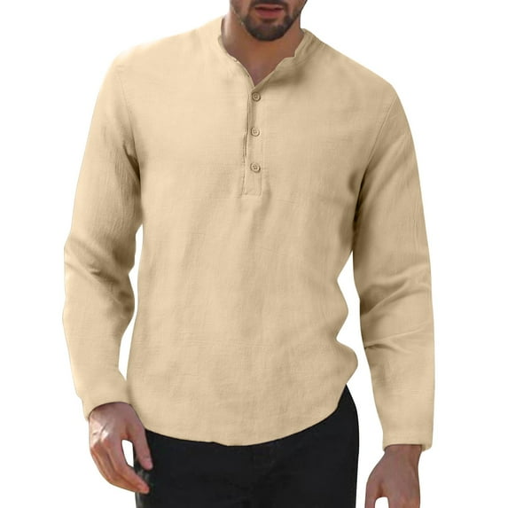 Men Blouses Men Extra Small Long Sleeve within Tee Shirts Athletic Swim Holiday Tops Dressy Classic Tee Turtleneck Lightweight Long Sleeve V Neck Shirt Thin Shirt T Shirts Khaki XL