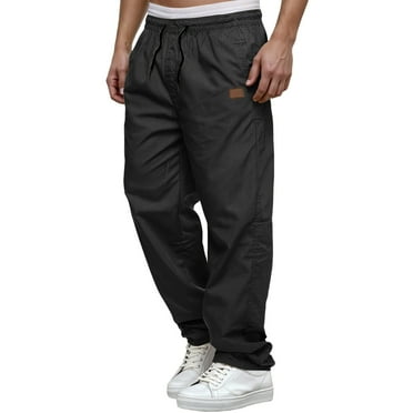 Men Blouses Men's Cargo Pants For Everyday Casual And Wear Loose Fit Straight Leg Trousers With Drawstring Closure For Spring Summer Fall Seasons Black S