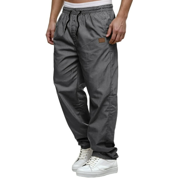 Men Blouses Men's Cargo Pants For Everyday Casual And Wear Loose Fit Straight Leg Trousers With Drawstring Closure For Spring Summer Fall Seasons Grey S