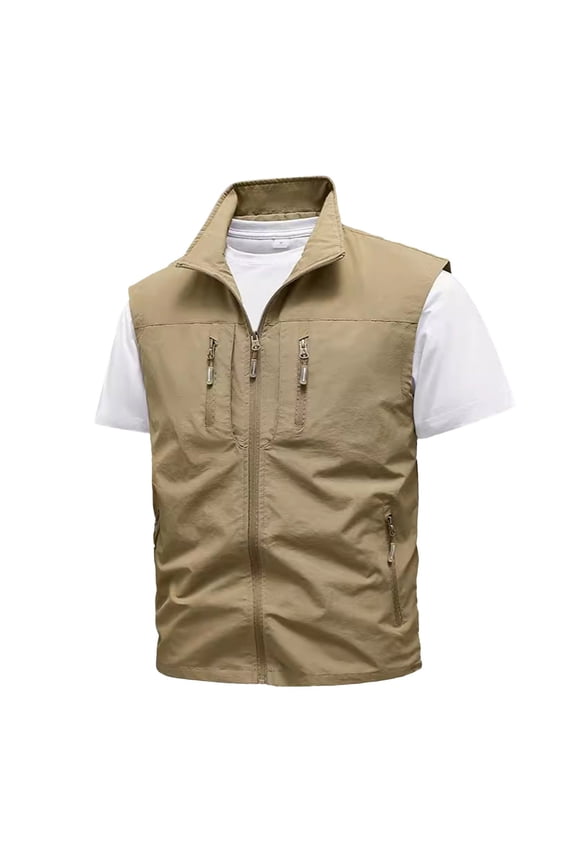 Men Blouses Mens Car Coat Jacket Medium Pajama Track Jacket Men Stadium Coats for Warmest Mens Coats Thin Vest Hoodie And Pants Set Leg Sleeves for Set Sleepwear Pant Cold Weather Vests Khaki M