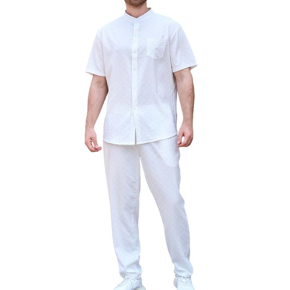 Men Blouses Mens Slim Suit Pants Mens Suit 42l Wind Set Adult Body Men Bathing Suits with Liner Slim Extra Jacket Suites Custom Casual Vest for White 3XL