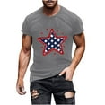 thumbnail image 1 of Men Blouses Plus Size Mens 4Th Of July Shirts American Flag Patriotic Short Sleeve T-Shirt Gray S, 1 of 5