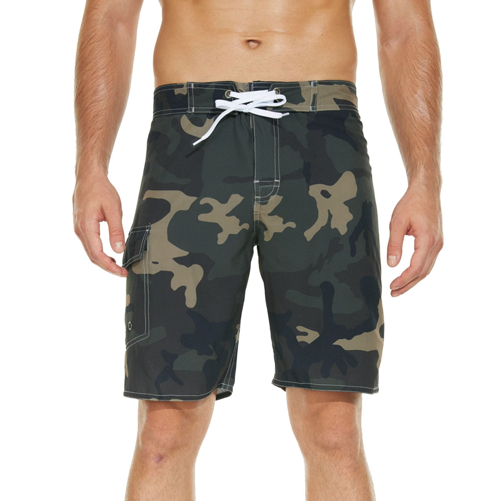 GAQLIVE Men Board Shorts Boxer Swimwear Pockets Seaside Lining Swim