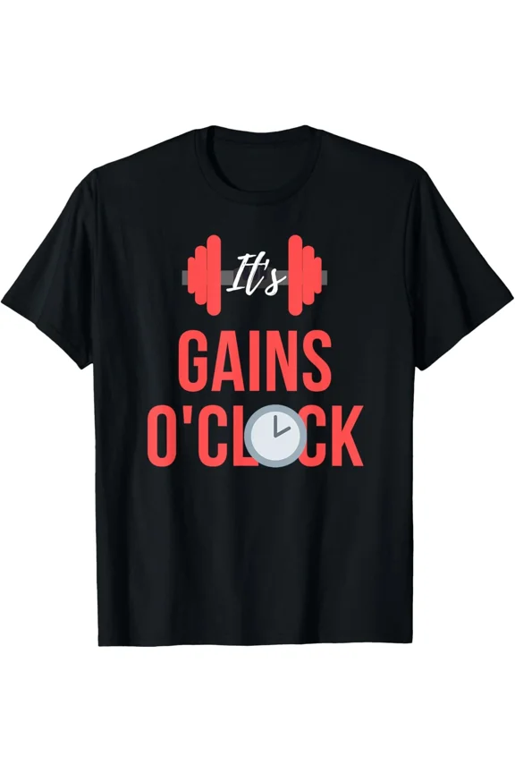 Men Body Builder Weight Lifter Gym Saying Gainz Unisex T-Shirt up to size 5XL