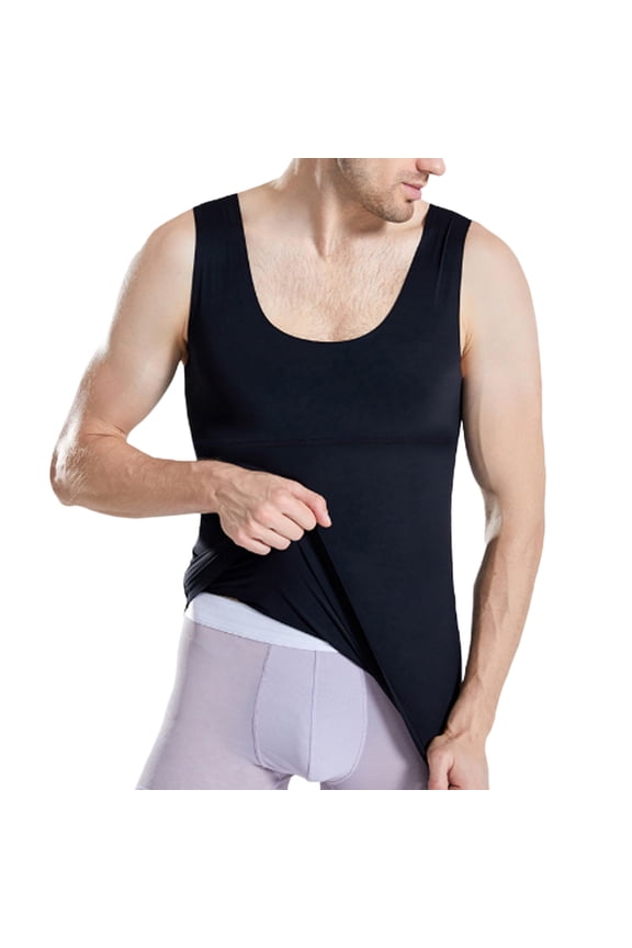 Men Body Shaper Vest Tight Tank Top Compression Shirt Tummy Control Underwear Shapewear Body Shaper Vest Compression,Black,M