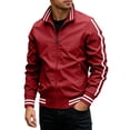 thumbnail image 1 of Men Bomber Jacket Windbreaker Lightweight Long Sleeve Zip Up Bomber Cardigan Waterproof Pocket Flight Coat, 1 of 6