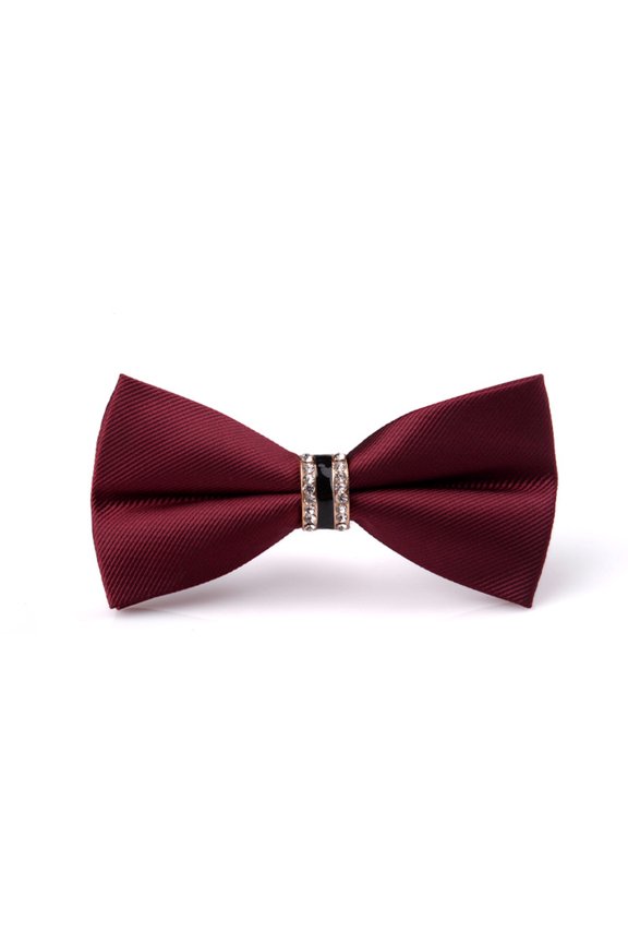 Men Bow Tie Formal Business Style Rhinestone Decor Exquisite Satin Bright Color Smooth Solid Color Party Banquet Wedding Groom Bow Clothes Accessories