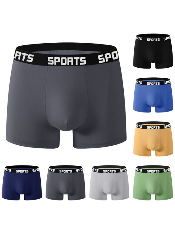 Men Boxer Briefs Comfortable Cotton Underwear Breathable Mide Rise Stretch Underpants Light Gray XL