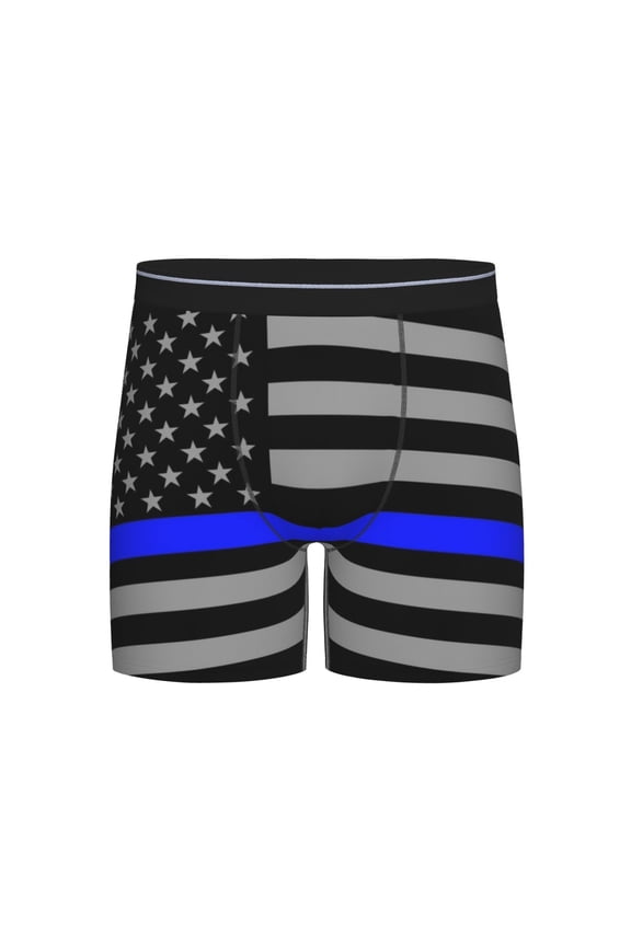 Men Boxer Briefs Fly Distressed Police Style Flag Funny Cool Underwear For Men
