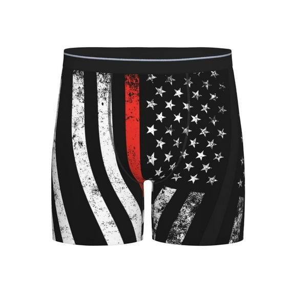 Men Boxer Briefs Fly Firefighter Firefighting Flag Funny Cool Underwear For Men