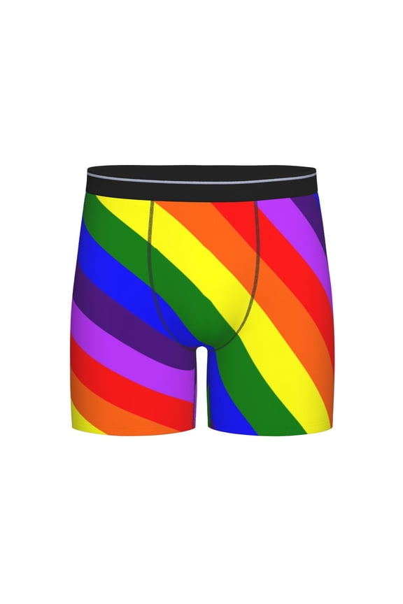 Men Boxer Briefs Fly Gay-Pride Flag Funny Cool Underwear For Men