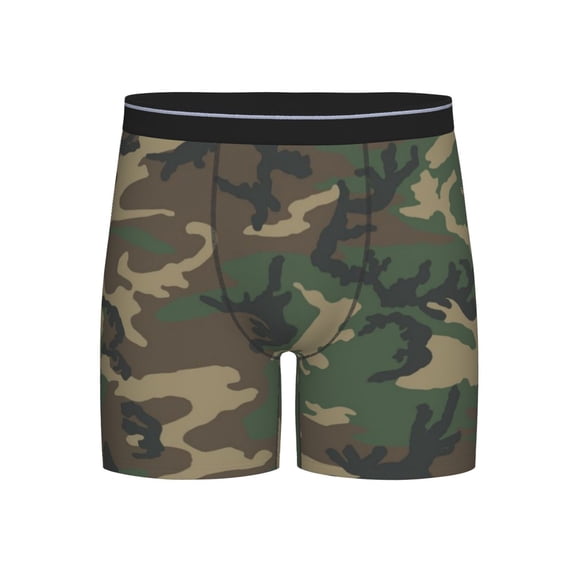 Men Boxer Briefs Fly Retro Camouflage Pattern Funny Cool Underwear For Men