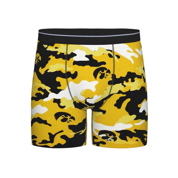 Men Boxer Briefs Fly Yellow Camouflage Funny Cool Underwear For Men