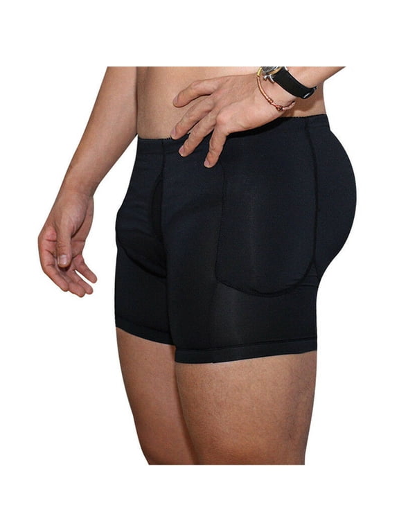 Men Boxer Padded Butt Booster Enhancer Boyshort Flat Stomach Shapewear Underwear