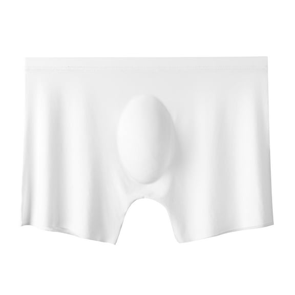 Men Boxer Underwear Elastic Mid-rise Tight Cut High Elasticity Shorts Briefs U-Convex Ice Silk Panties