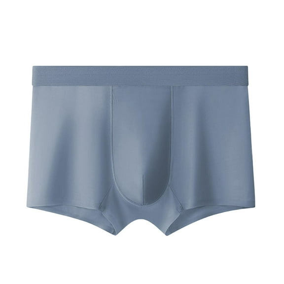 Men Boxer Underwear Mid-rise Ice Silk Shorts Briefs Ultra Thin Breathable Seamless Summer Panties
