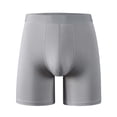 thumbnail image 1 of Men Boxers Briefs Men's Fiber Long Underwear Mid Waist Solid Color Underwear Sports and Casual Underwear Gray S, 1 of 7