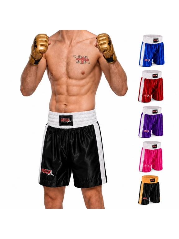 Men Boxing Shorts For Boxing Training Fitness Gym Cage Fight MMA Mauy Thai Kickboxing Trunks Clothing Black/White Small
