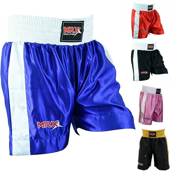 Men Boxing Shorts For Boxing Training Fitness Gym Cage Fight MMA Mauy Thai Kickboxing Trunks Clothing Blue/White Large