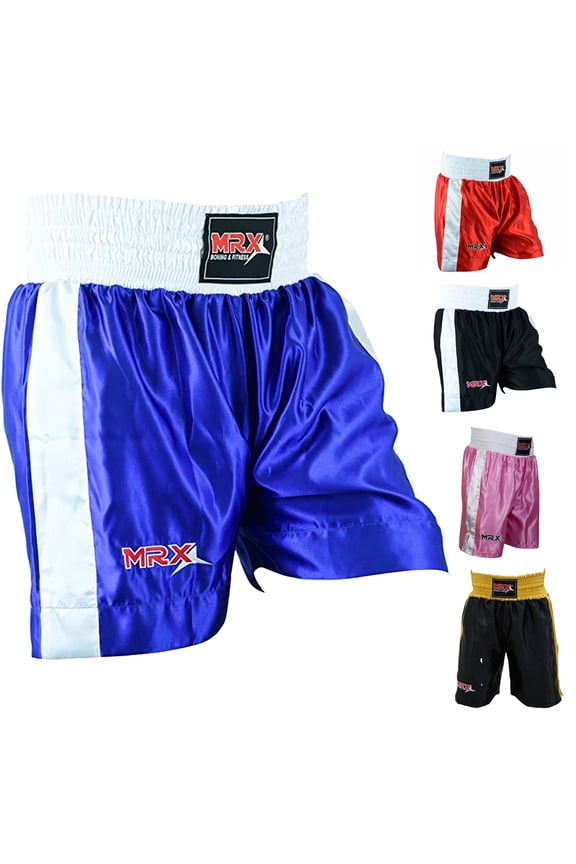 Men Boxing Shorts For Boxing Training Fitness Gym Cage Fight MMA Mauy Thai Kickboxing Trunks Clothing Blue/White Small
