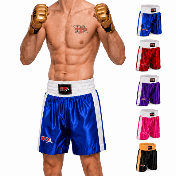 Men Boxing Shorts For Boxing Training Fitness Gym Cage Fight MMA Mauy Thai Kickboxing Trunks Clothing Blue/White X-Small