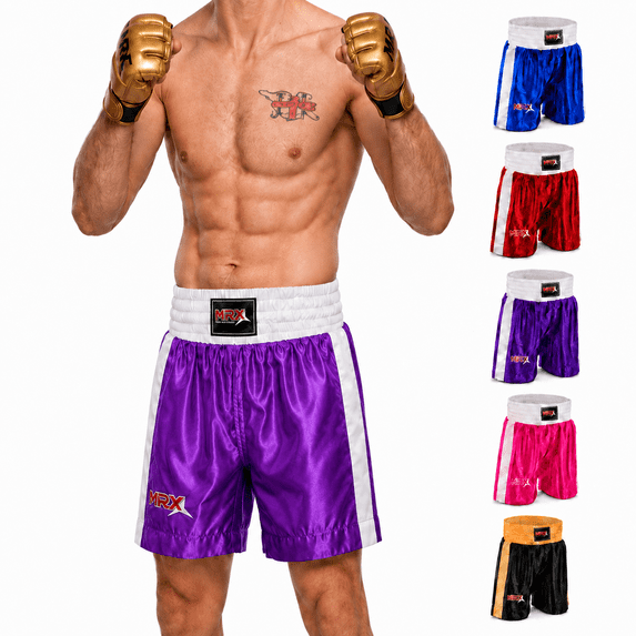 Men Boxing Shorts For Boxing Training Fitness Gym Cage Fight MMA Mauy Thai Kickboxing Trunks Clothing Purple Medium