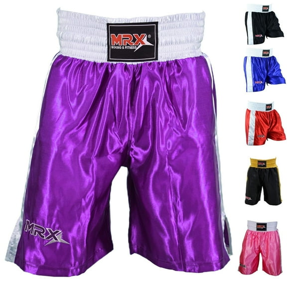 Men Boxing Shorts For Boxing Training Fitness Gym Cage Fight MMA Mauy Thai Kickboxing Trunks Clothing Purple Medium