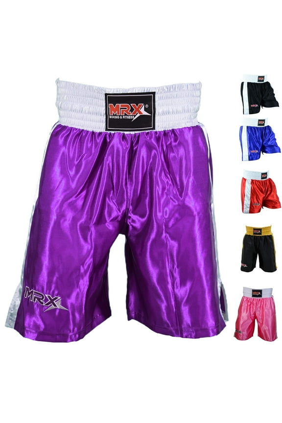 Men Boxing Shorts For Boxing Training Fitness Gym Cage Fight MMA Mauy Thai Kickboxing Trunks Clothing Purple Medium