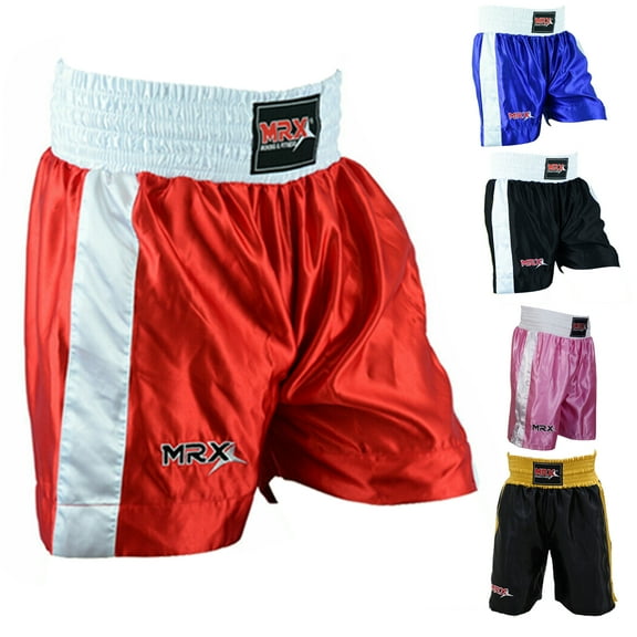 Men Boxing Shorts For Boxing Training Fitness Gym Cage Fight MMA Mauy Thai Kickboxing Trunks Clothing Red/White Large