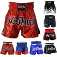 thumbnail image 1 of Men Boxing Shorts MMA Mauy Thai Training Fitness Gym Cage Fight Kickboxing Trunks Clothing Red Large, 1 of 6