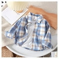 thumbnail image 1 of Men & Boy Button Down Shirt Kid Shirt Toddler Plaid flannel Shirt Boys Western Shirts Long Sleeve Shirt Sky Blue 110, 1 of 3
