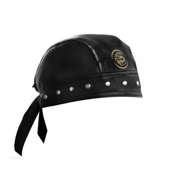 Men Boy Printing Dragon Leather Rivet Cap Party Bandana Head Wrap Du Doo Do Rag Hat