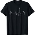 thumbnail image 1 of Men Boys Electric Guitar Heartbeat Tee, Bass Music Player T-Shirt, 1 of 3