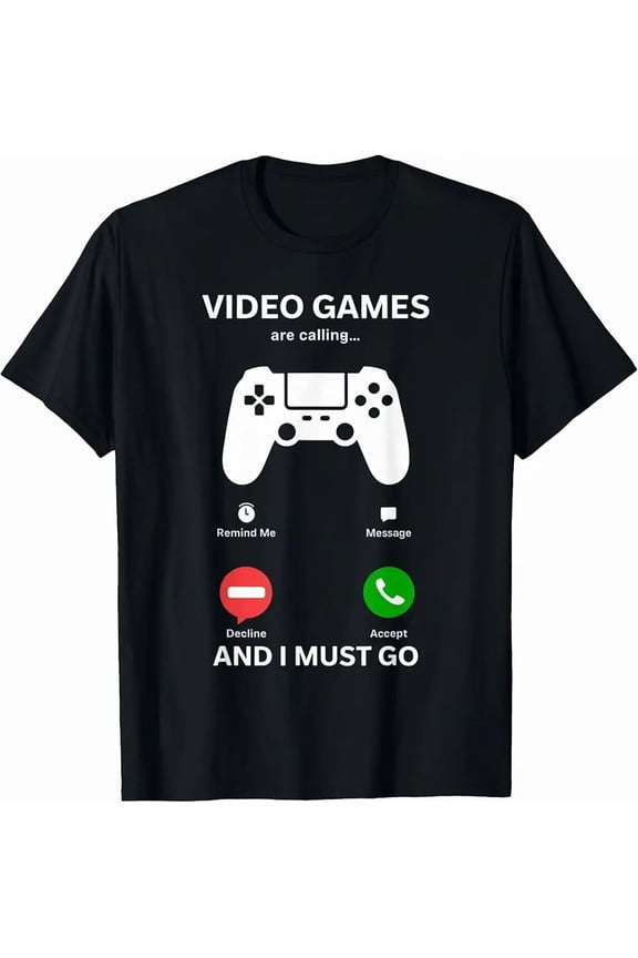 Men Boys Gamer Gaming Video Game Cool Graphic Best Tee Unisex T-Shirt, up to Size 5XL