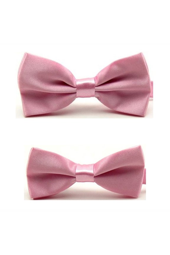 Men Boys Kids Child Tuxedo Satin Solid Color Adjustable Wedding Bowtie Parent-child Bow Ties Set