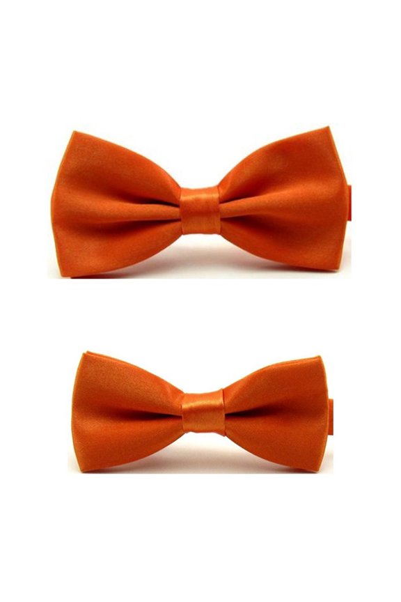 Men Boys Kids Child Tuxedo Satin Solid Color Adjustable Wedding Bowtie Parent-child Bow Ties Set