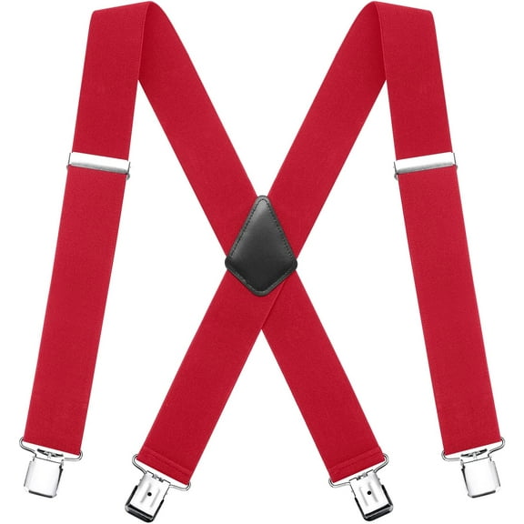 Men for Braces X shaped,5cm Wide 2 inch Heavy Duty Suspenders for Trousers with 4 Strong Metal Clips, Tuxedo Suspenders Adjustable and elastic Braces for men's and women's trousers