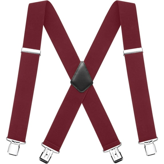 Men for Braces X shaped,5cm Wide 2 inch Heavy Duty Suspenders for Trousers with 4 Strong Metal Clips, Tuxedo Suspenders Adjustable and elastic Braces for men's and women's trousers