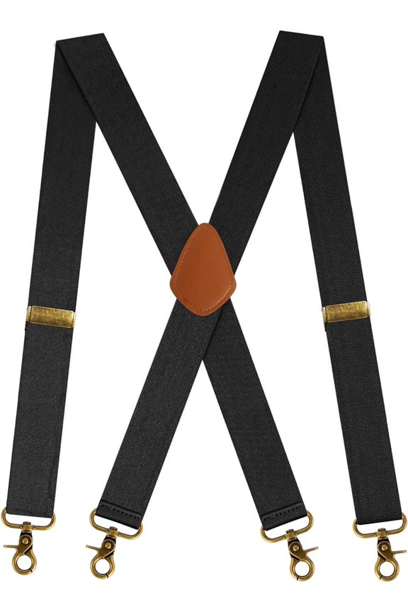Men Braces with 4 Hook-Clips, Vintage Braces for Men Heavy Duty, X Shape Braces for Trousers Adjustable Elastic
