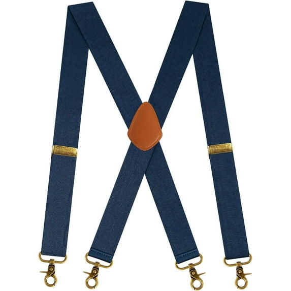 Men Braces with 4 Hook-Clips, Vintage Braces for Men Heavy Duty, X Shape Braces for Trousers Adjustable Elastic
