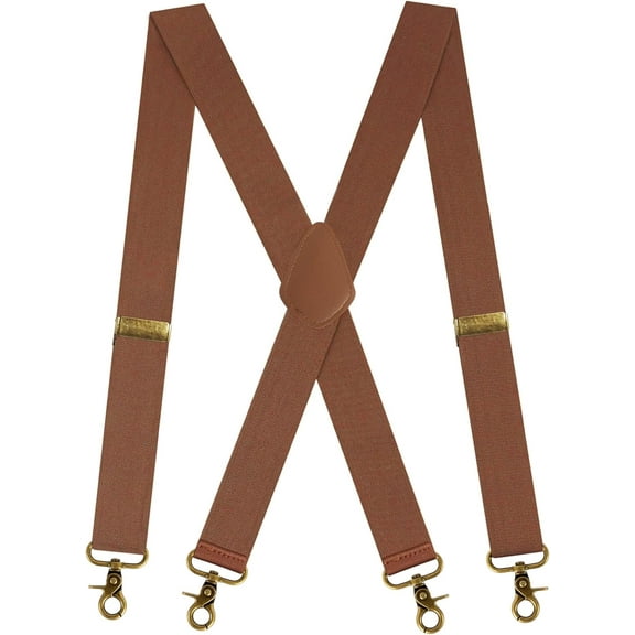Men Braces with 4 Hook-Clips, Vintage Braces for Men Heavy Duty, X Shape Braces for Trousers Adjustable Elastic