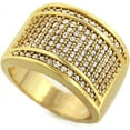 thumbnail image 1 of Men Brass Gold Tone Men's Hip Hop Micro Pave High Roller Ring Size 12, 1 of 1