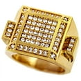 thumbnail image 1 of Men Brass Gold Tone Men's Hip Hop Micro Pave Inner Square Cz Ring (12), 1 of 1