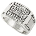 thumbnail image 1 of Men Brass Silver Tone Men's Hip Hop Micro Pave Ice Infinity Cz Ring (11), 1 of 1
