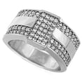 thumbnail image 1 of Men Brass Silver Tone Men's Hip Hop Micro Pave Ice Millionaire Cz Ring(8), 1 of 1