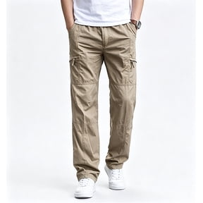 Men Breathable Cargo Work Pants Tapered Light Tough Multi Storage Outdoor Utility Trousers S-XL