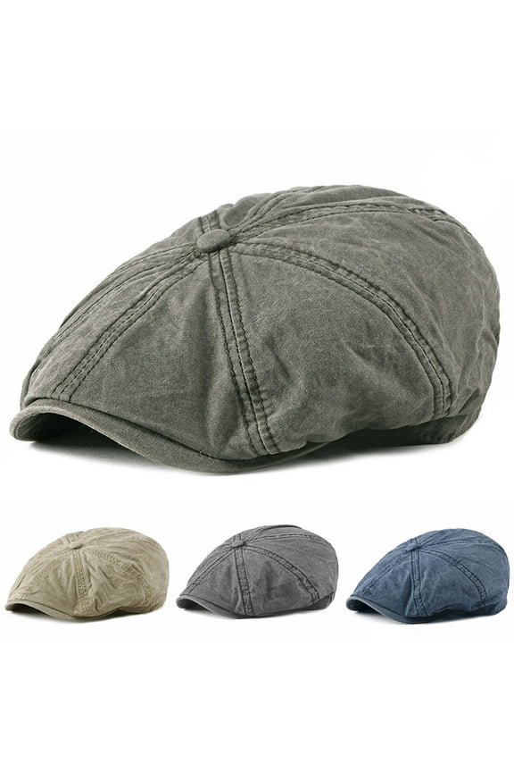 Men Breathable Cotton Summer Hat Newsboy Beret Ivy Cap Cabbie Cap
