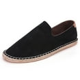thumbnail image 1 of Men Breathable Linen Canvas Shoes Slip on Flats Casual Driving Shoes Footwear, 1 of 5